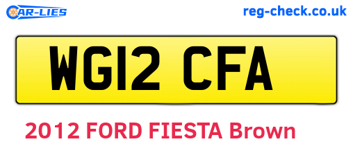 WG12CFA are the vehicle registration plates.
