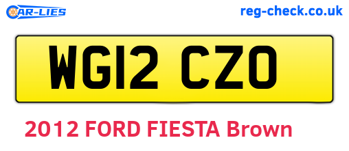 WG12CZO are the vehicle registration plates.