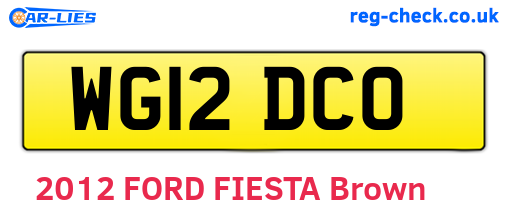 WG12DCO are the vehicle registration plates.