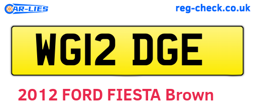 WG12DGE are the vehicle registration plates.