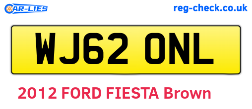 WJ62ONL are the vehicle registration plates.