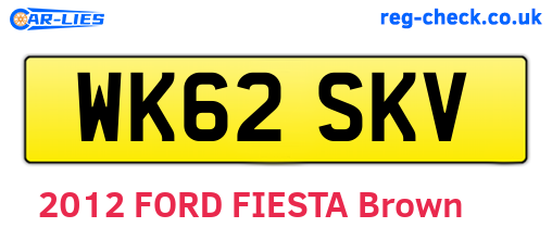 WK62SKV are the vehicle registration plates.
