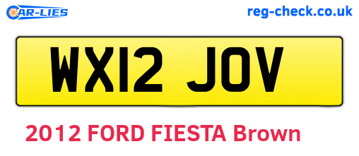 WX12JOV are the vehicle registration plates.