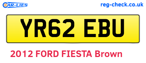 YR62EBU are the vehicle registration plates.