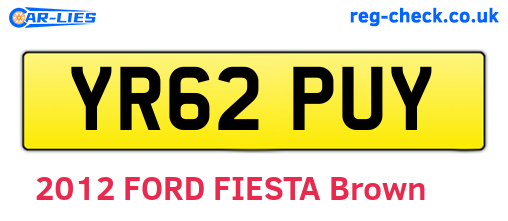 YR62PUY are the vehicle registration plates.