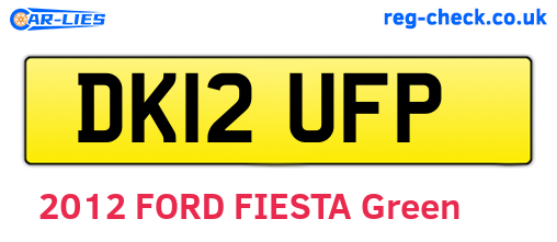 DK12UFP are the vehicle registration plates.
