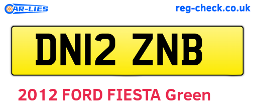 DN12ZNB are the vehicle registration plates.