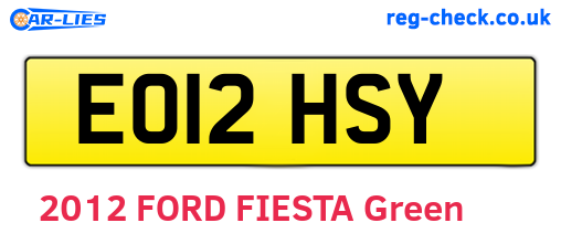 EO12HSY are the vehicle registration plates.