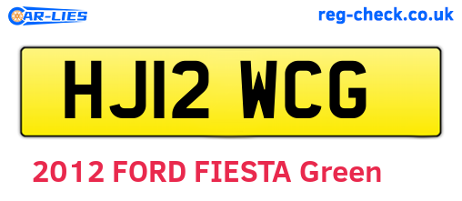 HJ12WCG are the vehicle registration plates.