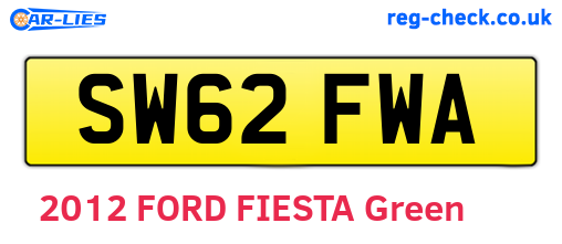SW62FWA are the vehicle registration plates.