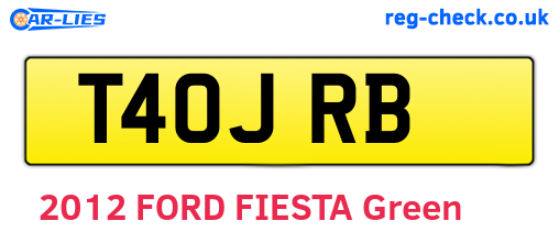T40JRB are the vehicle registration plates.