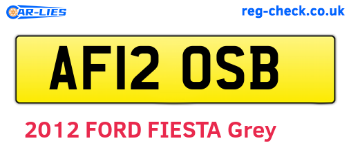 AF12OSB are the vehicle registration plates.
