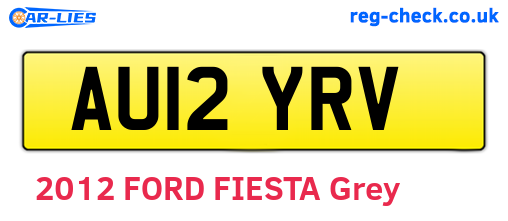 AU12YRV are the vehicle registration plates.