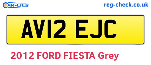 AV12EJC are the vehicle registration plates.