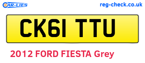 CK61TTU are the vehicle registration plates.