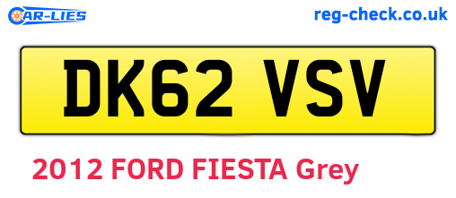 DK62VSV are the vehicle registration plates.