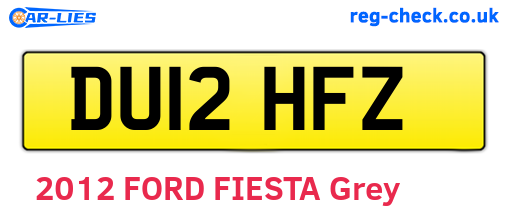 DU12HFZ are the vehicle registration plates.