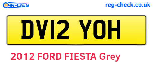 DV12YOH are the vehicle registration plates.