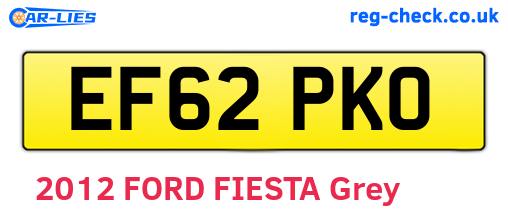 EF62PKO are the vehicle registration plates.