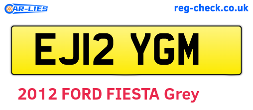 EJ12YGM are the vehicle registration plates.
