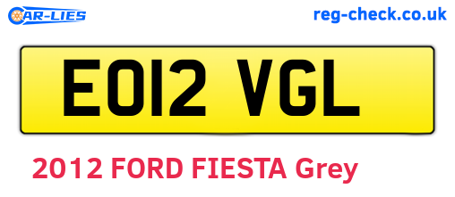 EO12VGL are the vehicle registration plates.