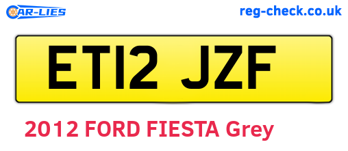 ET12JZF are the vehicle registration plates.