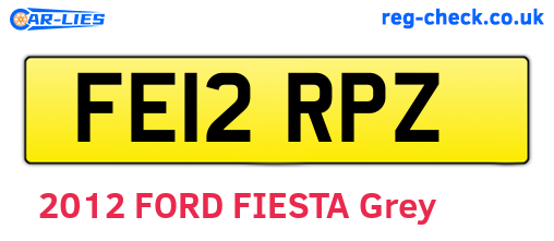 FE12RPZ are the vehicle registration plates.