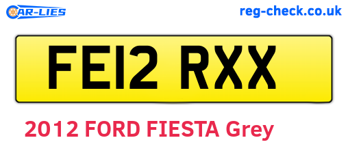 FE12RXX are the vehicle registration plates.