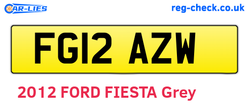 FG12AZW are the vehicle registration plates.