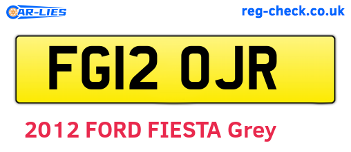 FG12OJR are the vehicle registration plates.
