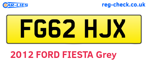 FG62HJX are the vehicle registration plates.