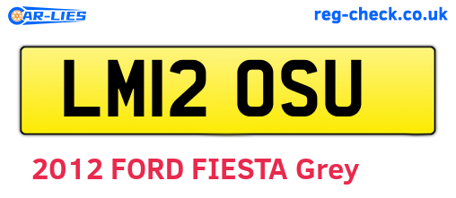 LM12OSU are the vehicle registration plates.