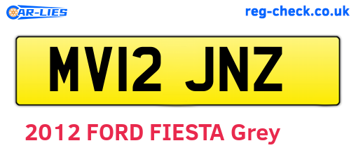 MV12JNZ are the vehicle registration plates.