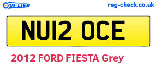 NU12OCE are the vehicle registration plates.