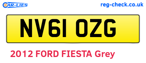 NV61OZG are the vehicle registration plates.