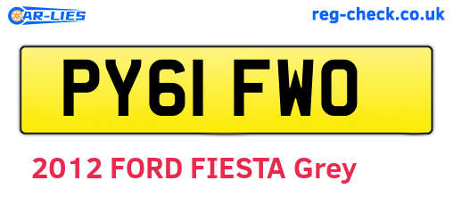 PY61FWO are the vehicle registration plates.