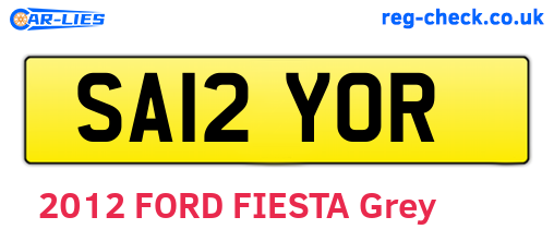 SA12YOR are the vehicle registration plates.