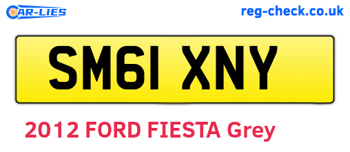 SM61XNY are the vehicle registration plates.