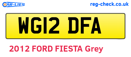 WG12DFA are the vehicle registration plates.