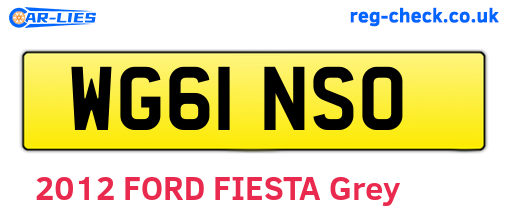 WG61NSO are the vehicle registration plates.