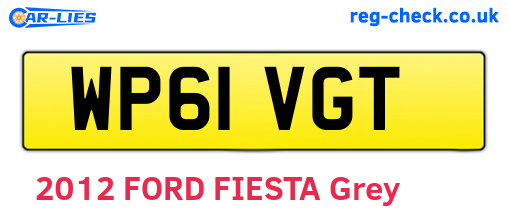 WP61VGT are the vehicle registration plates.