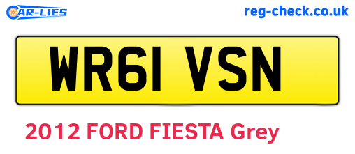 WR61VSN are the vehicle registration plates.
