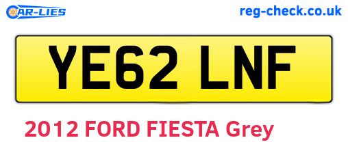 YE62LNF are the vehicle registration plates.