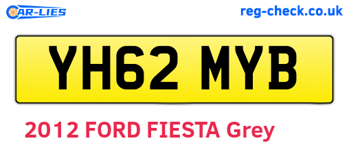 YH62MYB are the vehicle registration plates.