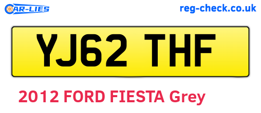 YJ62THF are the vehicle registration plates.