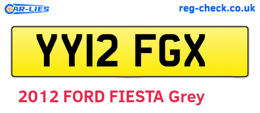 YY12FGX are the vehicle registration plates.