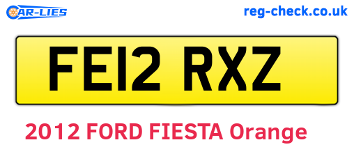 FE12RXZ are the vehicle registration plates.