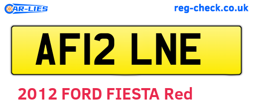 AF12LNE are the vehicle registration plates.