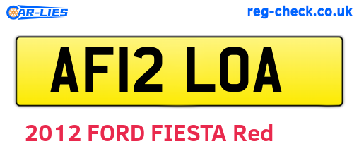 AF12LOA are the vehicle registration plates.