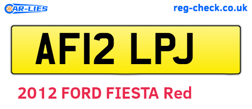 AF12LPJ are the vehicle registration plates.